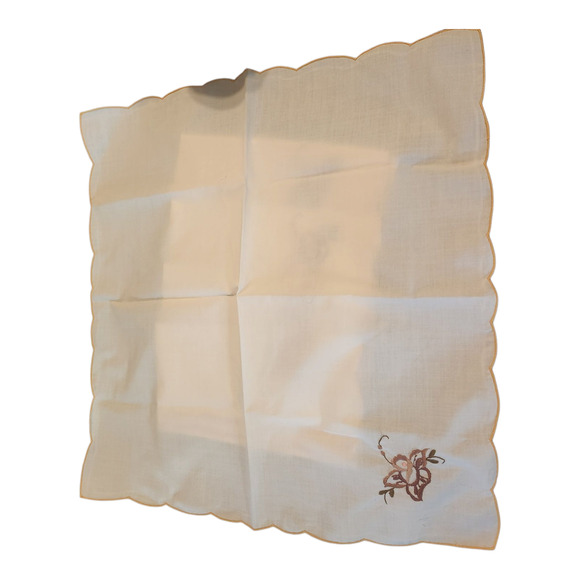 Vintage Napkins Embroidered Luncheon Floral Daffodil Set of 5 - Picture 2 of 3